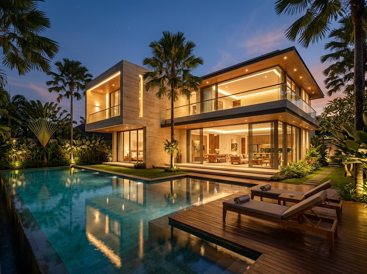Mansion Tropis Kontemporer Graha Famili Golf