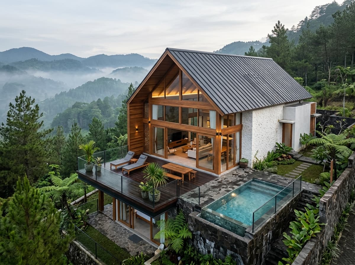 Villa Scandinavian Modern View Pegunungan